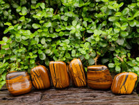Polished Golden Tigers Eye With Banded Tiger Iron Free Forms x 6 From South Africa