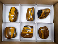 Polished Golden Tigers Eye With Banded Tiger Iron Free Forms x 6 From South Africa