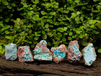 Natural Drusy Coated Chrysocolla With Malachite Specimens x 6 From Lupoto Mine, Congo