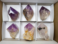 Polished Jacaranda Amethyst Quartz Crystals x 6 From Mumbwa, Zambia