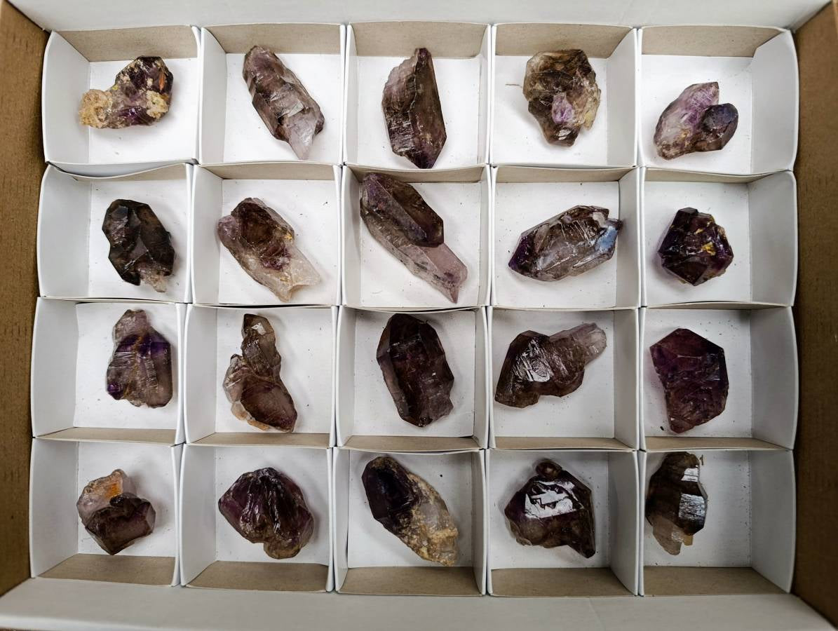 Natural Window Amethyst Crystals x 20 From Chiredzi, Zimbabwe - Toprock Gemstones and Minerals 