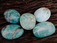 Polished Amazonite Palm Stones x 12 From Madagascar