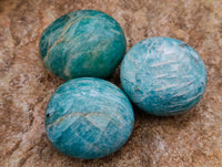 Polished Amazonite Palm Stones x 12 From Madagascar