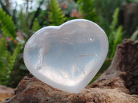 Polished Pearl Girasol Quartz Standing Free Forms, Hearts And Flame x 6 From Ambatondrazaka, Madagascar