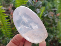 Polished Pearl Girasol Quartz Standing Free Forms, Hearts And Flame x 6 From Ambatondrazaka, Madagascar