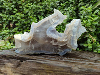 Natural Large Etched Blue Chalcedony Geode x 1 From Nsanje, Malawi