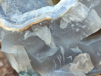 Natural Large Etched Blue Chalcedony Geode x 1 From Nsanje, Malawi