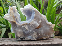 Natural Large Etched Blue Chalcedony Geode x 1 From Nsanje, Malawi
