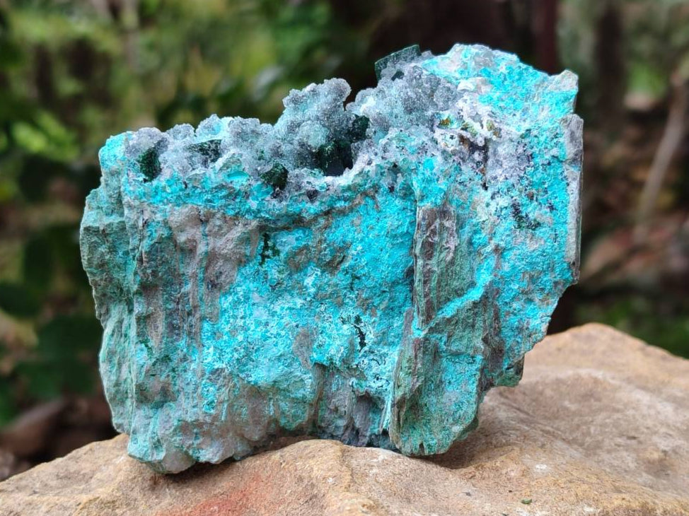 Natural Drusy Coated Chrysocolla With Malachite on Dolomite Specimens x 4 From Lupoto Mine, Congo - Toprock Gemstones and Minerals 