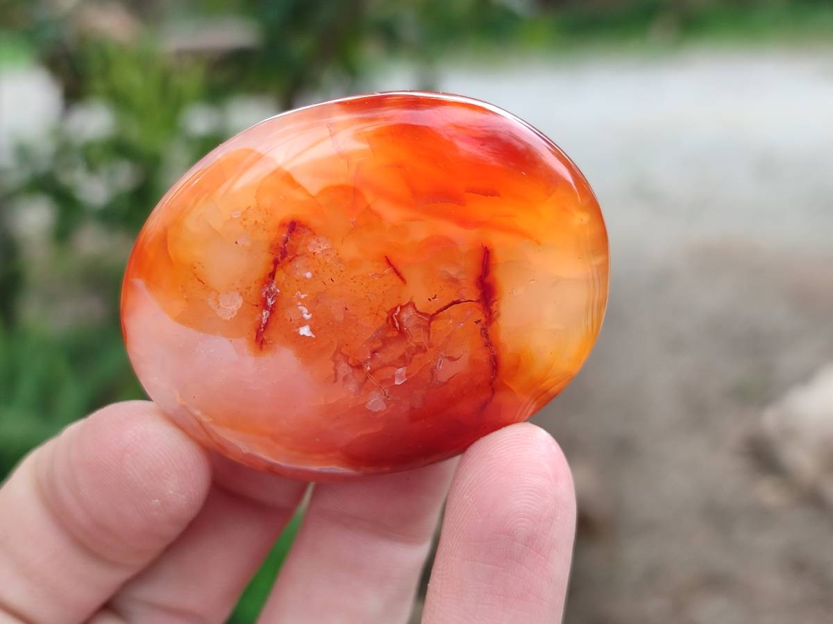Polished Carnelian Agate Gemstone Galets x 20 From Madagascar - Toprock Gemstones and Minerals 
