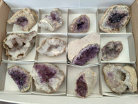 Natural Zululand Amethyst Geodes x 12 from Jozini, South Africa