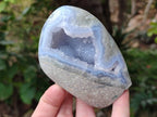 Polished Blue Lace Agate Standing Free Forms x 3 From Nsanje, Malawi - Toprock Gemstones and Minerals 