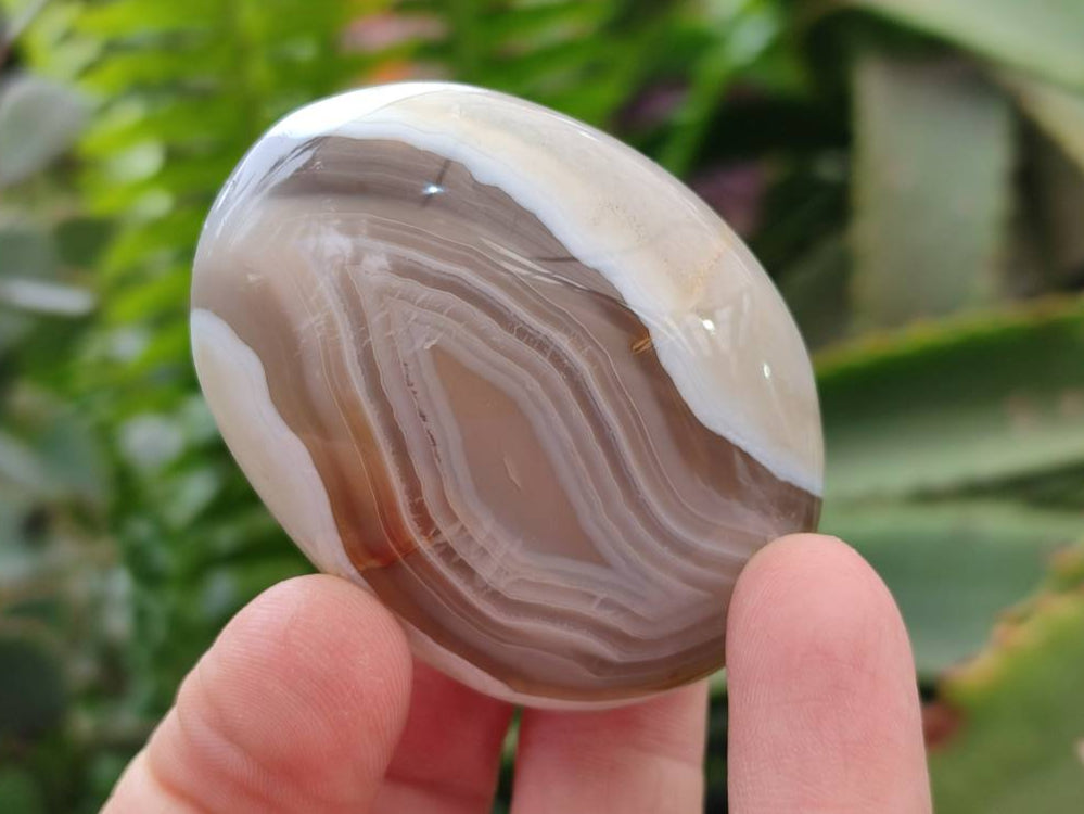 Polished Banded Agate Galets x 12 From Madagascar - Toprock Gemstones and Minerals 