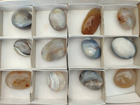 Polished Banded Agate Galets x 12 From Madagascar