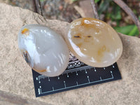 Polished Banded Agate Galets x 12 From Madagascar