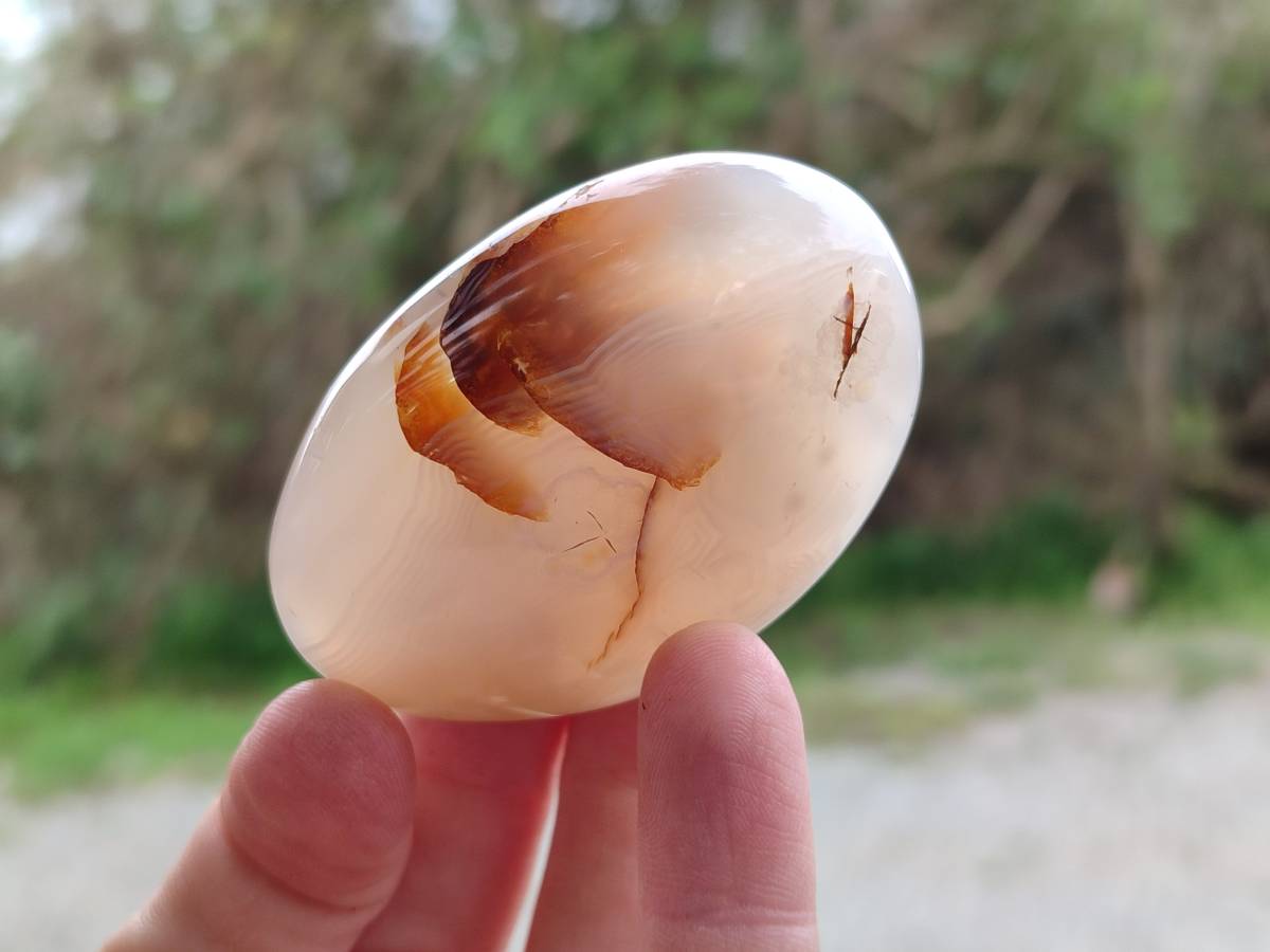 Polished Banded Agate Galets x 12 From Madagascar - Toprock Gemstones and Minerals 