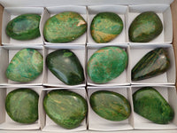 Polished Large Verdite Palm Stones x 12 From Zimbabwe