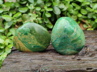 Polished Large Verdite Palm Stones x 12 From Zimbabwe