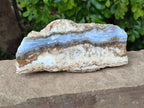 Polished On One Side Blue Lace Agate with Crazy Lace Slices X 3 From Namibia - Toprock Gemstones and Minerals 
