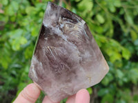 Polished Smokey Window Quartz Crystals x 2 From Madagascar