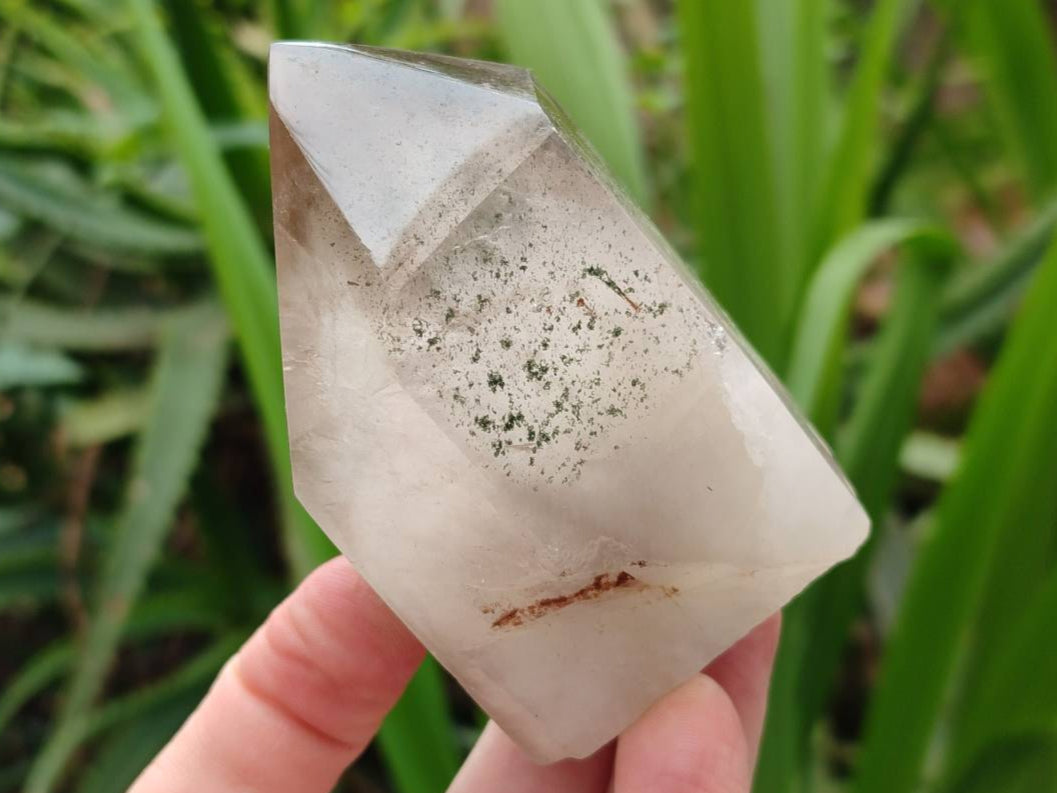 Polished Smokey Window Quartz Crystals x 2 From Madagascar - Toprock Gemstones and Minerals 