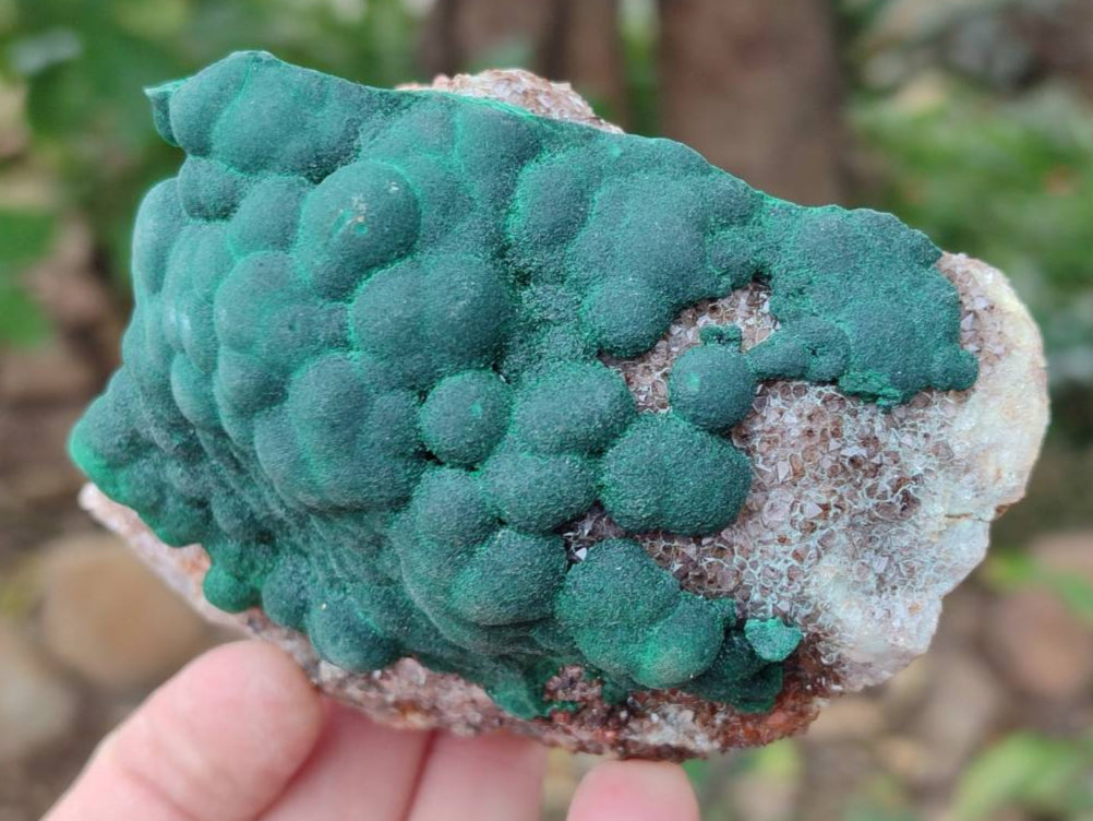 Natural Ball Malachite On Quartz Matrix Specimens x 2 From Mindingi Mine, Kambove, Congo - Toprock Gemstones and Minerals 