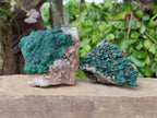 Natural Ball Malachite On Quartz Matrix Specimens x 2 From Mindingi Mine, Kambove, Congo - Toprock Gemstones and Minerals 