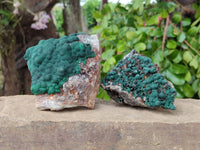 Natural Ball Malachite On Quartz Matrix Specimens x 2 From Mindingi Mine, Kambove, Congo