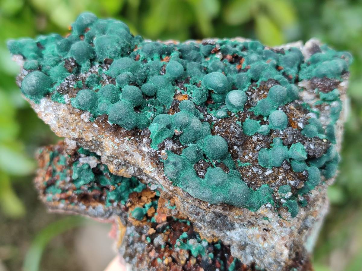 Natural Ball Malachite On Quartz Matrix Specimens x 2 From Mindingi Mine, Kambove, Congo - Toprock Gemstones and Minerals 