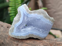 Polished On One Side Blue Lace Agate Geode Specimens x 6 From Nsanje, Malawi