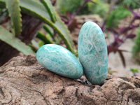 Polished Amazonite Palm Stones x 35 From Madagascar