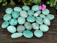 Polished Amazonite Palm Stones x 35 From Madagascar