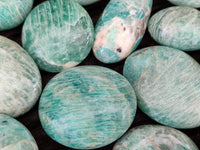Polished Amazonite Palm Stones x 35 From Madagascar