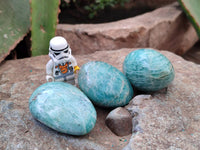 Polished Amazonite Palm Stones x 35 From Madagascar