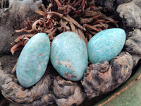 Polished Amazonite Palm Stones x 35 From Madagascar