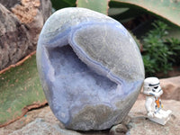 Polished Blue Lace Agate Standing Free Forms x 2 From Nsanje, Malawi