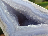 Polished Blue Lace Agate Standing Free Forms x 2 From Nsanje, Malawi