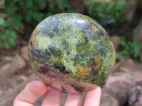 Polished Green Opal Standing Free Forms x 6 From Betroka, Madagascar
