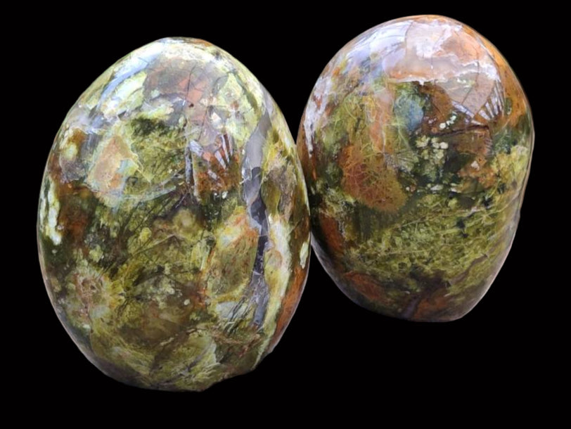 Polished Green Opal Standing Free Forms x 6 From Betroka, Madagascar - Toprock Gemstones and Minerals 