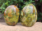 Polished Green Opal Standing Free Forms x 6 From Betroka, Madagascar - Toprock Gemstones and Minerals 