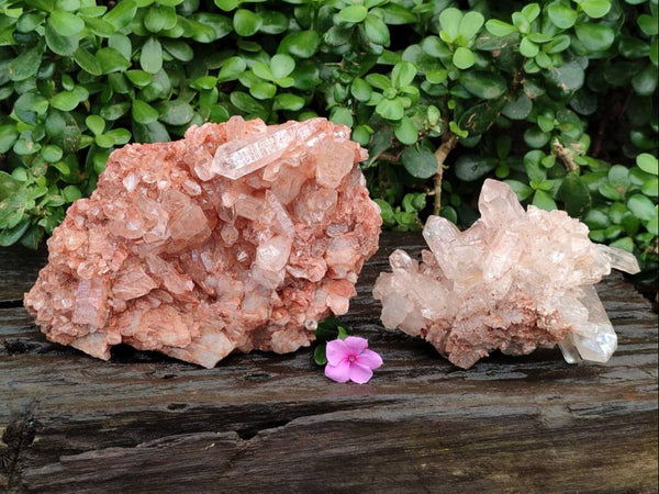 Natural Quartz Clusters x 2 From Mpika, Zambia
