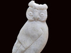 Hand Made White Marble Twin Owls On A Branch Carving x 1 From Zimbabwe - Toprock Gemstones and Minerals 