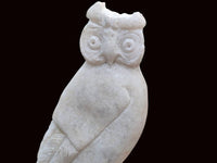 Hand Made White Marble Twin Owls On A Branch Carving x 1 From Zimbabwe