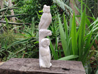Hand Made White Marble Twin Owls On A Branch Carving x 1 From Zimbabwe - Toprock Gemstones and Minerals 