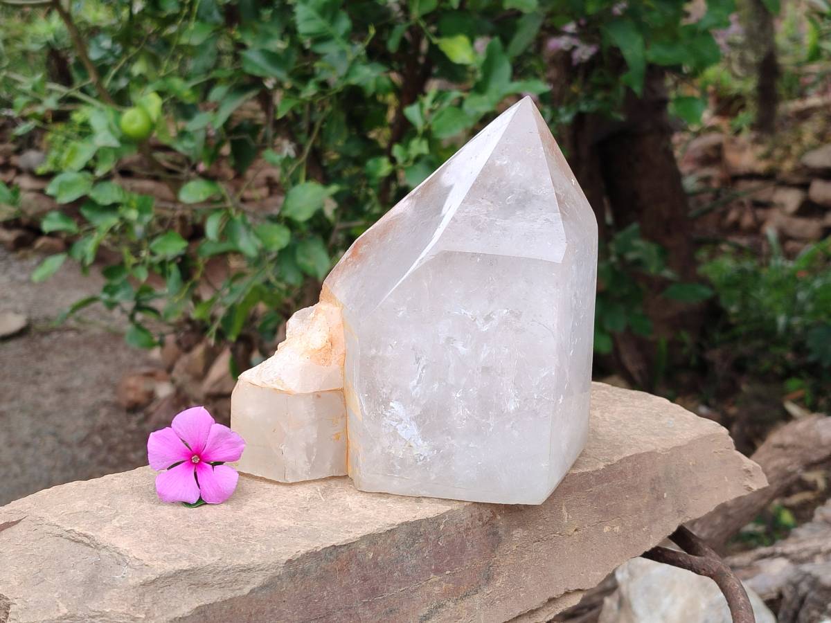 Polished Large Clear Quartz Crystal x 1 From Madagascar - Toprock Gemstones and Minerals 