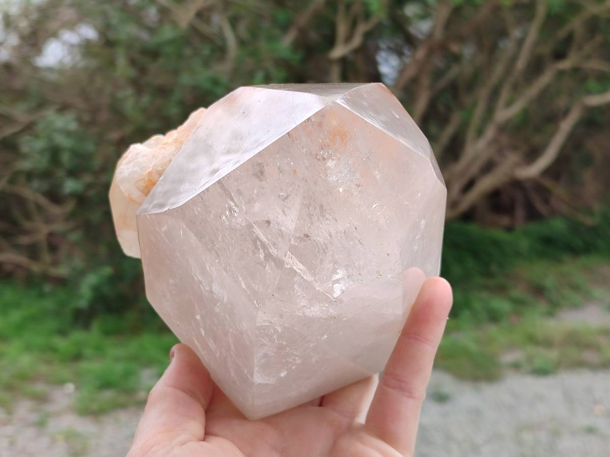 Polished Large Clear Quartz Crystal x 1 From Madagascar - Toprock Gemstones and Minerals 