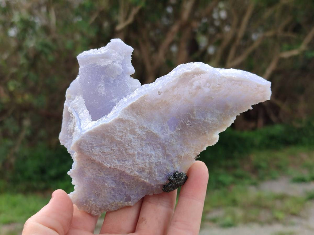 Natural Etched Blue Chalcedony Geodes x 6 From Nsanje, Malawi - Toprock Gemstones and Minerals 