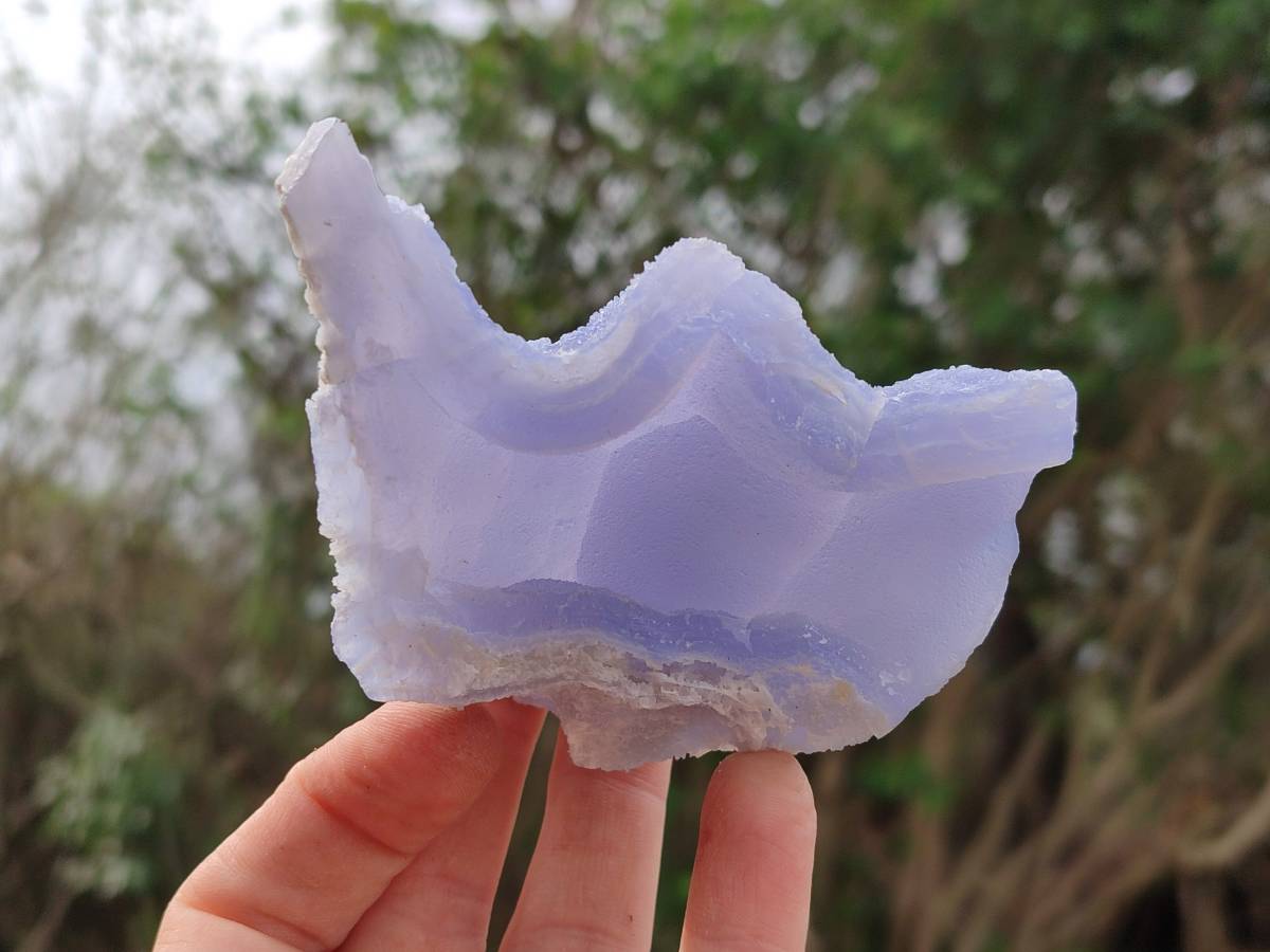 Natural Etched Blue Chalcedony Geodes x 6 From Nsanje, Malawi - Toprock Gemstones and Minerals 