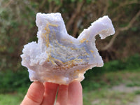 Natural Etched Blue Chalcedony Geodes x 6 From Nsanje, Malawi