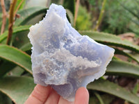 Natural Etched Blue Chalcedony Geodes x 6 From Nsanje, Malawi